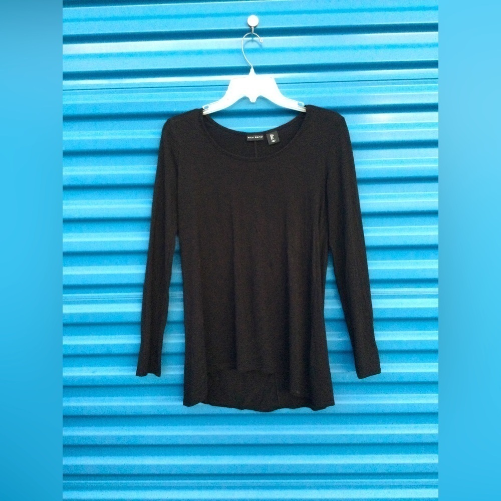 Willi Smith Long Sleeve Black Knit Top size small